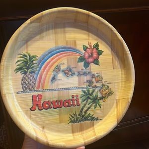 Hawaiian bamboo tray. Unique!